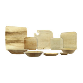 Mini Talerz Kwadratowi Liści Palmowych 10x10x2,5cm (25 Sztuk)