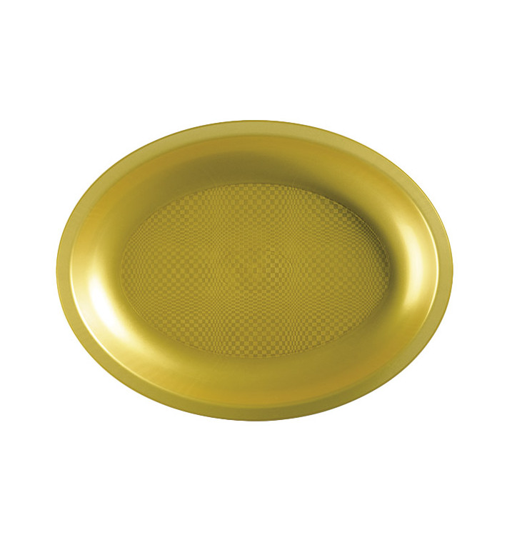 Tacki Owal Złote Round PP 255x190mm (25 Sztuk) Tacki Owal Złote Round PP 255x190mm (25 Sztuk)
