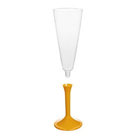 Kieliszki Plastikowe do Wina Musującego na Podstawie Mango 160ml 2P (20 Sztuk)