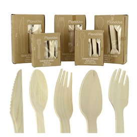 Mini Łyżka Drewno Eco 11cm (100 Sztuk)