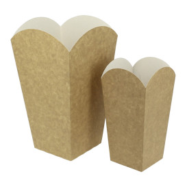 Pudełka na Popcorn Średnie Kraft 90 gr 7,8x10,5x18cm (25 Sztuk)