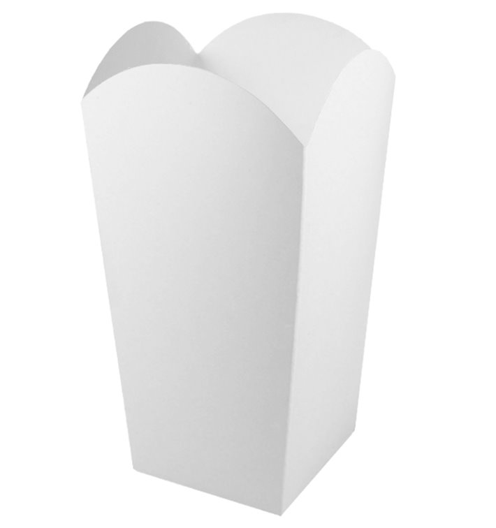 Pudełka na Popcorn Średnie Białe 90 gr 7,8x10,5x18cm (350 Sztuk) Pudełka na Popcorn Średnie Białe 90 gr 7,8x10,5x18cm (350 Sztuk)