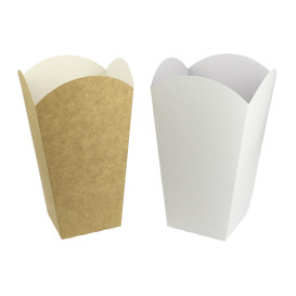 Pudełka na Popcorn Średnie Kraft 90 gr 7,8x10,5x18cm (25 Sztuk)
