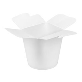 Pojemniki Żywność na Wynos 100% ECO Biały 16Oz/480ml (50 Sztuk)