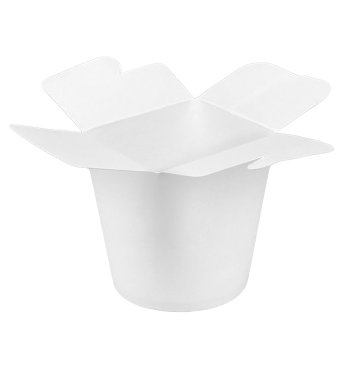 Pojemniki Żywność na Wynos 100% ECO Biały 16Oz/480ml (50 Sztuk)