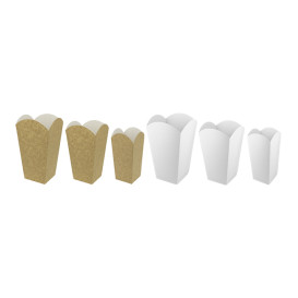 Pudełka na Popcorn Średnie Kraft 90 gr 7,8x10,5x18cm (25 Sztuk)