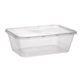 Miski Plastikowe Prostokątny z pokrywą PP 1.000ml (50 Sztuk)