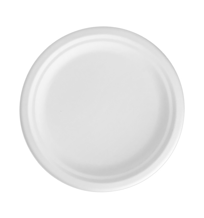 Talerz Trzciny Cukrowej Białe Ø22 cm (50 Sztuk) Talerz Trzciny Cukrowej Białe Ø22 cm (50 Sztuk)