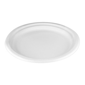 Talerz Trzciny Cukrowej Białe Ø22 cm (50 Sztuk)