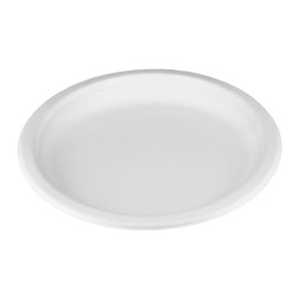 Talerz Trzciny Cukrowej Białe Ø17 cm (50 Sztuk)