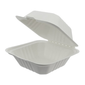 Pudełka na Burgeri Trzciny Cukrowej Białe 152x153x77mm (500 Sztuk)