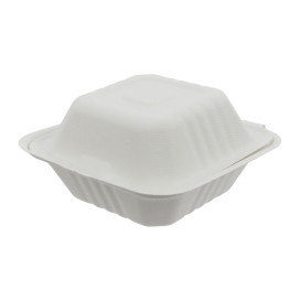 Pudełka na Burgeri Trzciny Cukrowej Białe 152x153x77mm (500 Sztuk)
