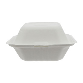 Pudełka na Burgeri Trzciny Cukrowej Białe 152x153x77mm (500 Sztuk)