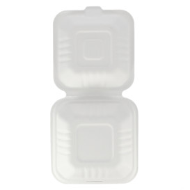 Pudełka na Burgeri Trzciny Cukrowej Białe 152x153x77mm (500 Sztuk)