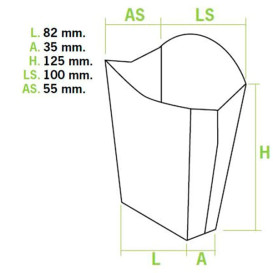 Pudełka Kraft na Frytki Średnie 8,2x3,5x12,5cm (25 Sztuk)