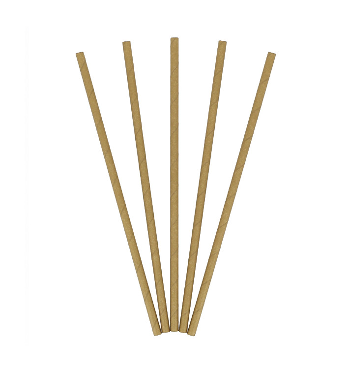 Słomki Prosto Papierowe Kraft Ø6mm 21cm (100 Sztuk) Słomki Prosto Papierowe Kraft Ø6mm 21cm (100 Sztuk)