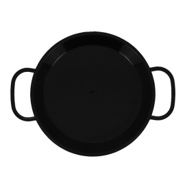 Serving Mini Paella Pan Tray Black PP 15cm (6 Units) 