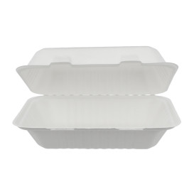 Opakowania MenuBox Trzciny Cukrowej Białe 150x220x50mm (50 Sztuk)