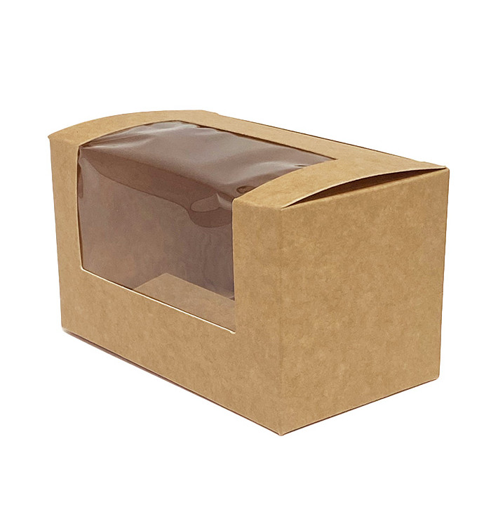Pudełko kartonowe Kraft z okienkiem 125x70x70mm (500 Sztuk) Pudełko kartonowe Kraft z okienkiem 125x70x70mm (500 Sztuk)