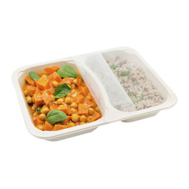 Pojemniki Trzciny Cukrowej PLA 2C 820ml 22,7x17,8x3,2cm  (300 Sztuk)