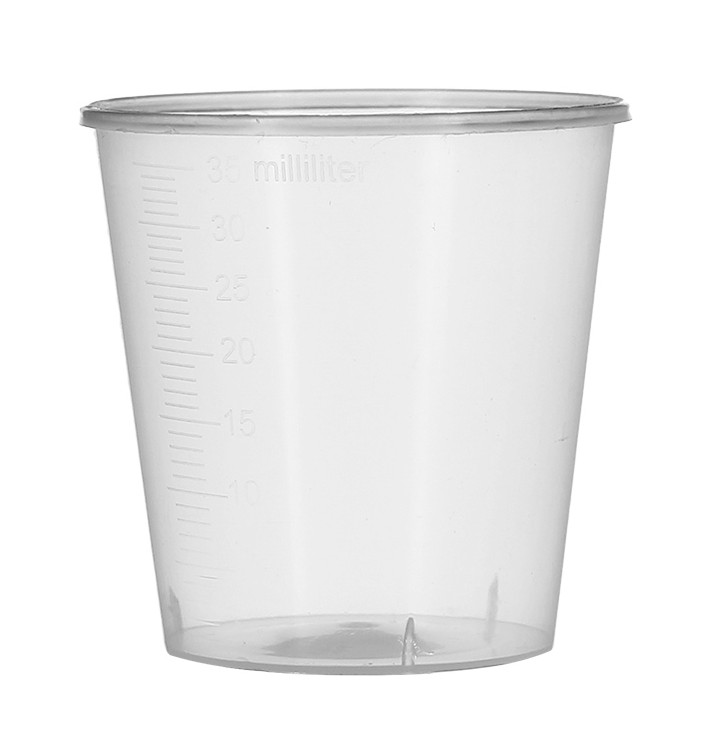 Kubki Plastikowe z Miarka PP Przezroczyste 35 ml (2000 Sztuk) Kubki Plastikowe z Miarka PP Przezroczyste 35 ml (2000 Sztuk)