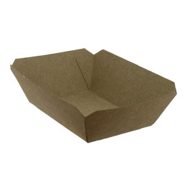 Tacki Łódki Papierowe 250ml Kraft-Kraft 9,6x6,5x4,2cm (25 Sztuk)