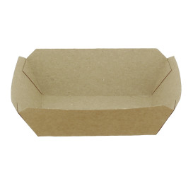 Tacki Łódki Papierowe 250ml Kraft-Kraft 9,6x6,5x4,2cm (25 Sztuk)