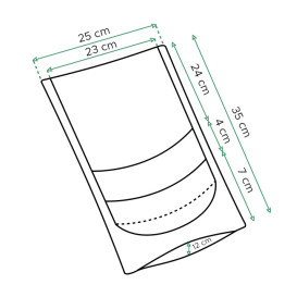 Paper Bag without Handle Kraft and Window 12+6x23,5cm (50 Uds)