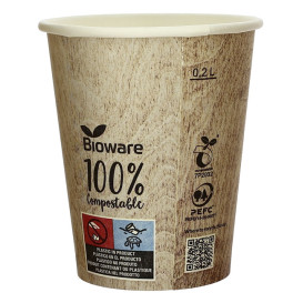 Kubki Kartonowe Eco. BioWare PLA 9 Oz/270ml Ø8,0cm (50 Sztuk)