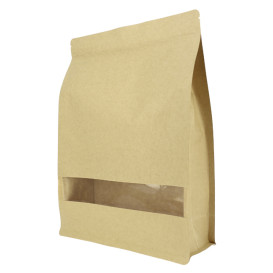 Paper Bag without Handle Kraft and Window 12+6x23,5cm (50 Uds)