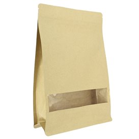 Paper Bag without Handle Kraft and Window 12+6x23,5cm (500 Sztuk)
