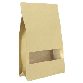 Paper Bag without Handle Kraft and Window 12+6x23,5cm (50 Uds)