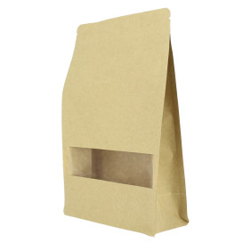 Paper Bag without Handle Kraft and Window 12+6x23,5cm (50 Uds)