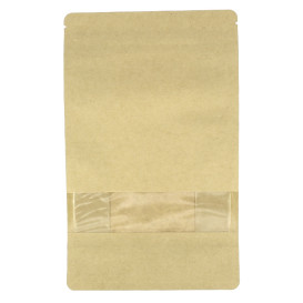 Paper Bag without Handle Kraft and Window 12+6x23,5cm (500 Sztuk)