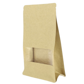 Paper Bag without Handle Kraft and Window 12+6x23,5cm (1000 Sztuk)