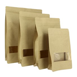 Paper Bag without Handle Kraft and Window 12+6x23,5cm (1000 Sztuk)