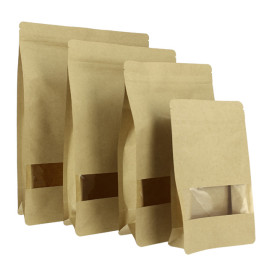 Paper Bag without Handle Kraft and Window 12+6x23,5cm (1000 Sztuk)