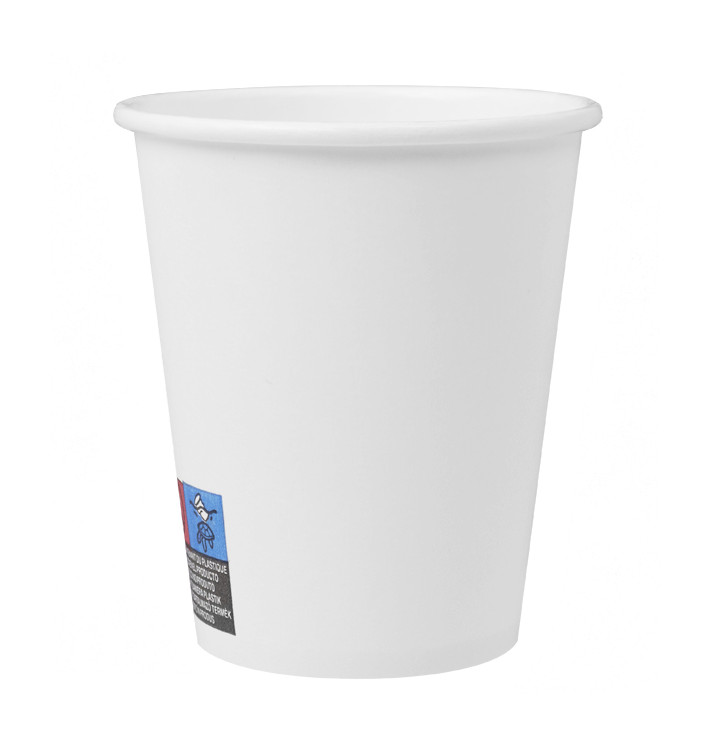 Kubek Papierowy Bez Plastiku 9 Oz/250ml "Colors" Białe Ø8cm (300 Sztuk) Kubek Papierowy Bez Plastiku 9 Oz/250ml "Colors" Białe Ø8cm (300 Sztuk)
