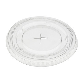 Płaska pokrywka z krzyżykiem PET przezroczysta Ø8,5cm (50 Sztuk)