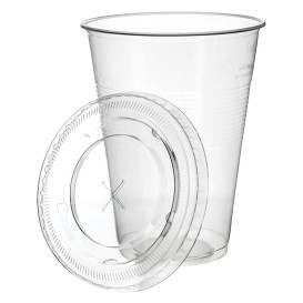 Płaska pokrywka z krzyżykiem PET przezroczysta Ø8,5cm (50 Sztuk)