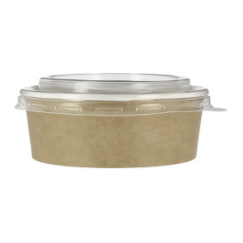 Miski Papierowe Kraft z Pokrywką PP 25 Oz/750ml (50 Sztuk)