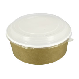 Miski Papierowe Kraft z Pokrywką PP 33Oz/1000ml (25 Sztuk)