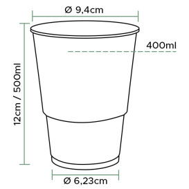 Kubki Plastikowe PP Przezroczyste 500ml Ø9,4cm (800 Sztuk)
