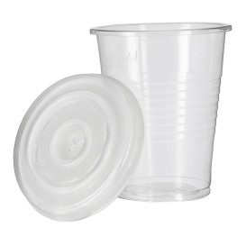 Przezroczysty PP Kubki 240ml + Travel Pokrywka PS Ø7,4cm (1.000 sztuk)