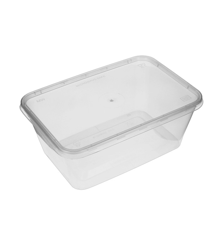 Miski Plastikowe Prostokątny z pokrywą PP 1.000ml (50 Sztuk) Miski Plastikowe Prostokątny z pokrywą PP 1.000ml (50 Sztuk)