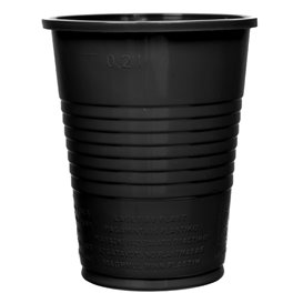 Kubki Plastikowe PS Czarni 200ml Ø7cm (50 Sztuk)