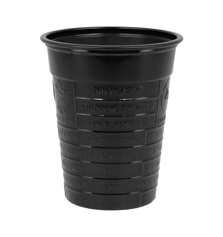 Kubki Plastikowe PS Czarni 200ml Ø7cm (50 Sztuk)