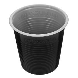 Kubki Wielokrotnego użytku PS Dwukolorowy Czarny 230ml (30 Sztuk)