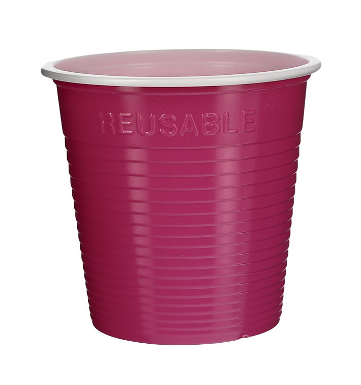 Kubki Wielokrotnego użytku PS Dwukolorowy Fuksja 160ml (30 Sztuk) Kubki Wielokrotnego użytku PS Dwukolorowy Fuksja 160ml (30 Sztuk)