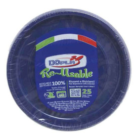 Talerz Płaski Wielokrotnego Użytku Ekonomiczne PS Ciemnoniebieski Ø17cm (300 Sztuk)